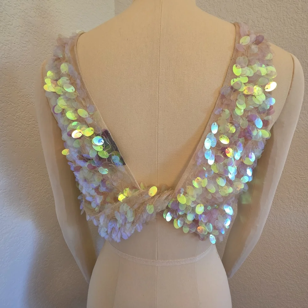 TopShop Iridescent Sequin Top - Picture 3 of 10